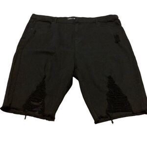 WILD Fable Black Hi Waist Distressed Bike Shorts 18
